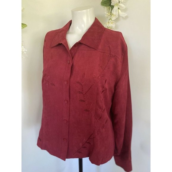 Vintage Bechamel Embellished with Embroidered Leaves‎ Jacket Women's Size Large - Picture 1 of 10